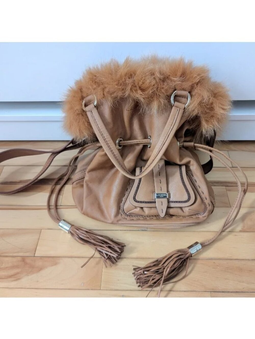 Lancel Paris | Premier Flirt Leather & Fur Bucket Bag